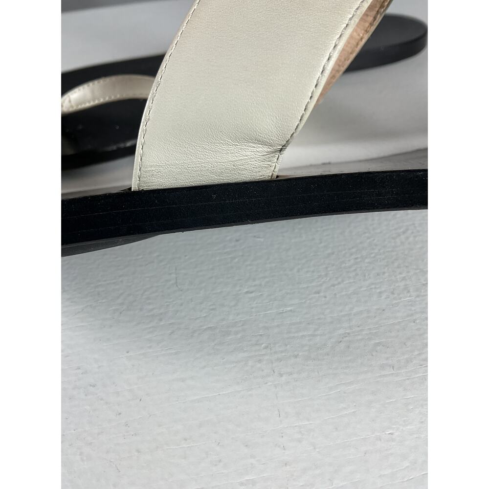 Gucci 'Marmont' Black Leather Thong Sandals Size 7 - Picture 10 of 12